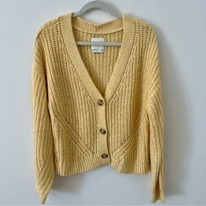 Abercrombie & Fitch Pastel Yellow Cardigan Size L